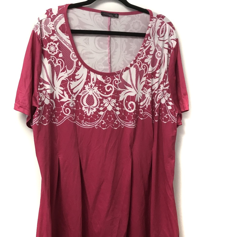 Azalea Plus Size Pink White Short Sleeve Top